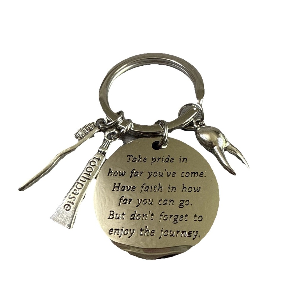 Dentist Student Graduation Gift Keychain With Message Tooth Brush And Paste